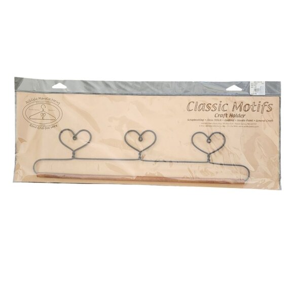 Classic Motifs Triple Heart Dowel Craft Holder 15" New - Picture 1 of 1
